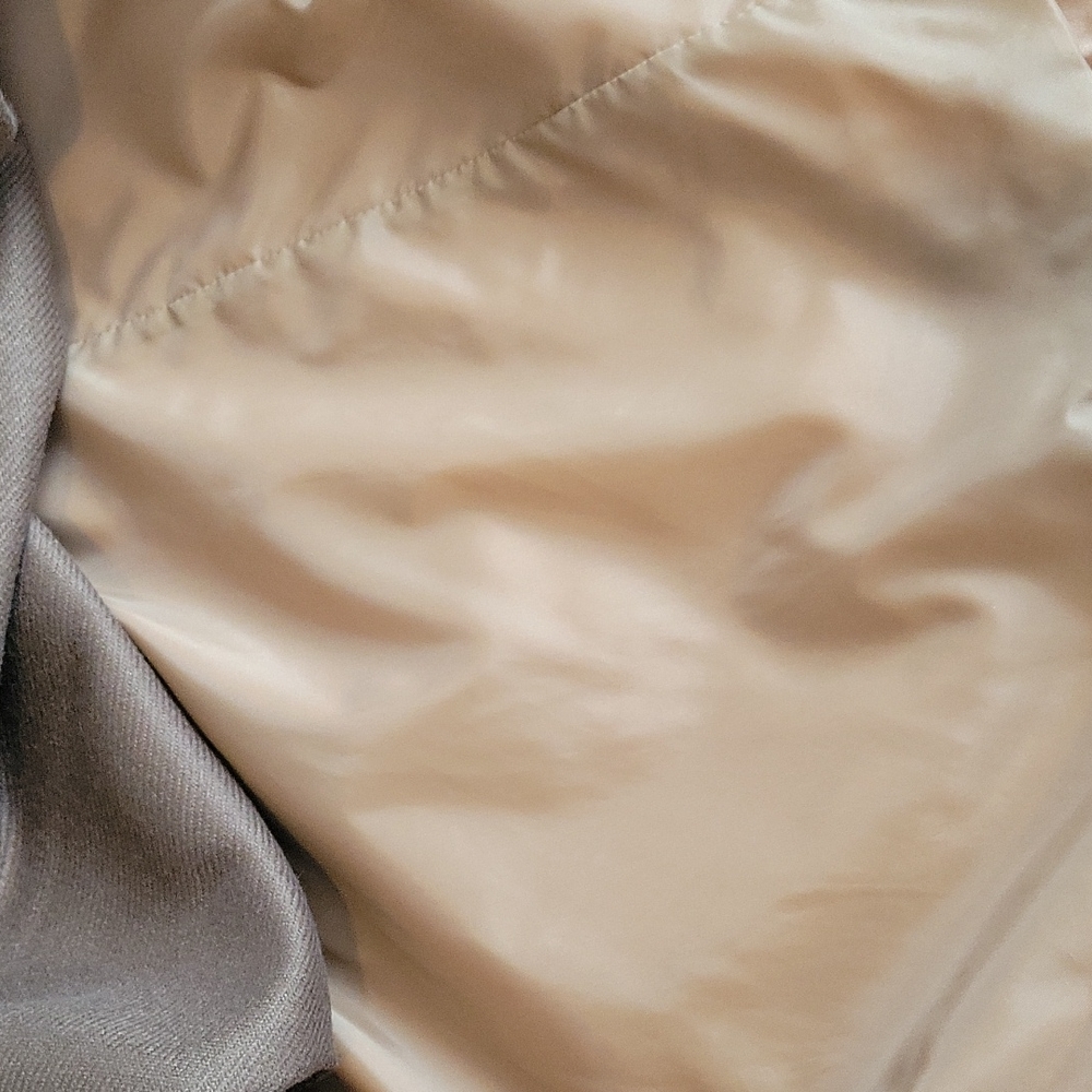 Gallery Taupe Microsuede Removable Lining With Hood Coat/Jacket, Size S - Picture 12 of 14
